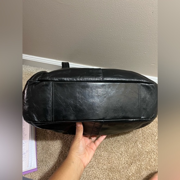 Coach Ergo Patent Leather Black Kisslock Leather Shoulder Bag Purse 12520 - Picture 3 of 9